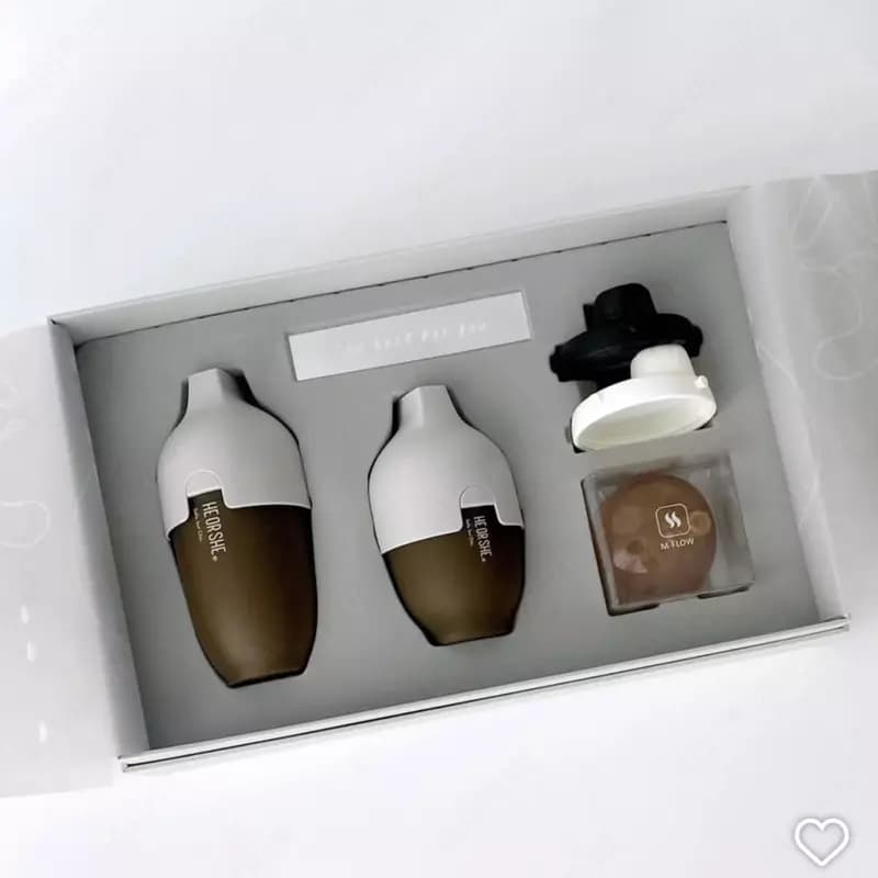 Премиальный подарочный набор детских бутылочек HEORSHE Ultra Wide Neck Premium Gift Set серый — 2