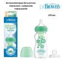Антиколиковая бутылочка-поильник с широким горлышком 270 мл., Dr. Brown