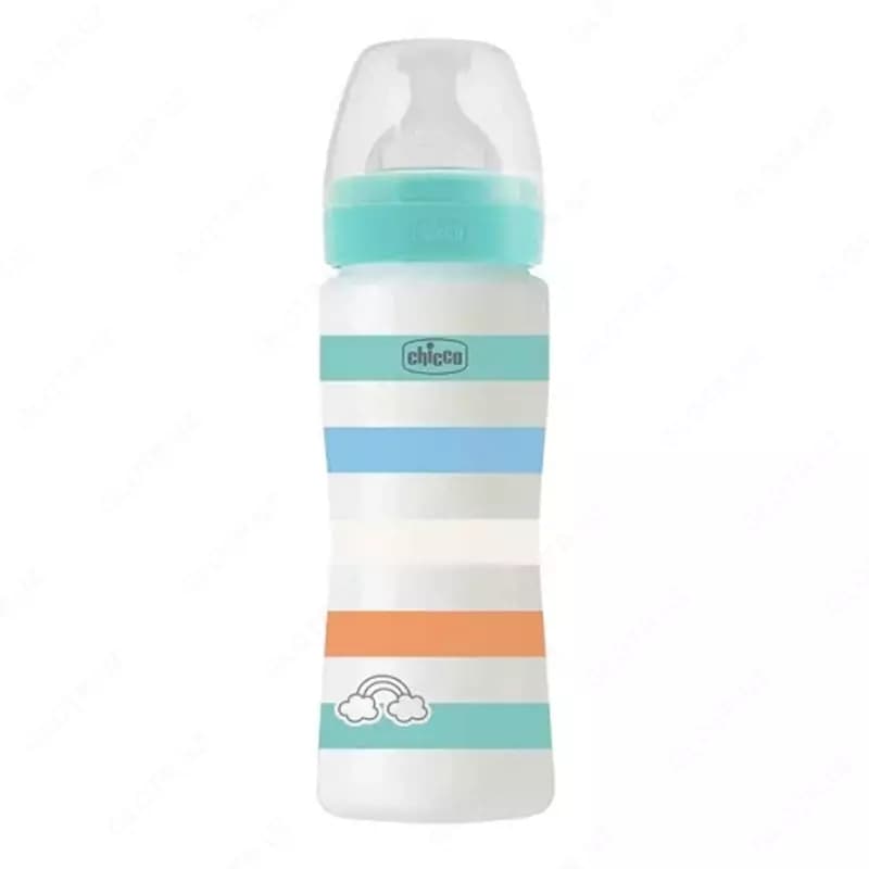 Бутылочка для кормления Well-Being Plastic Feeding Bottle 330ml FASTFLOW SIL, GREEN, арт.CH28637-21 — 1