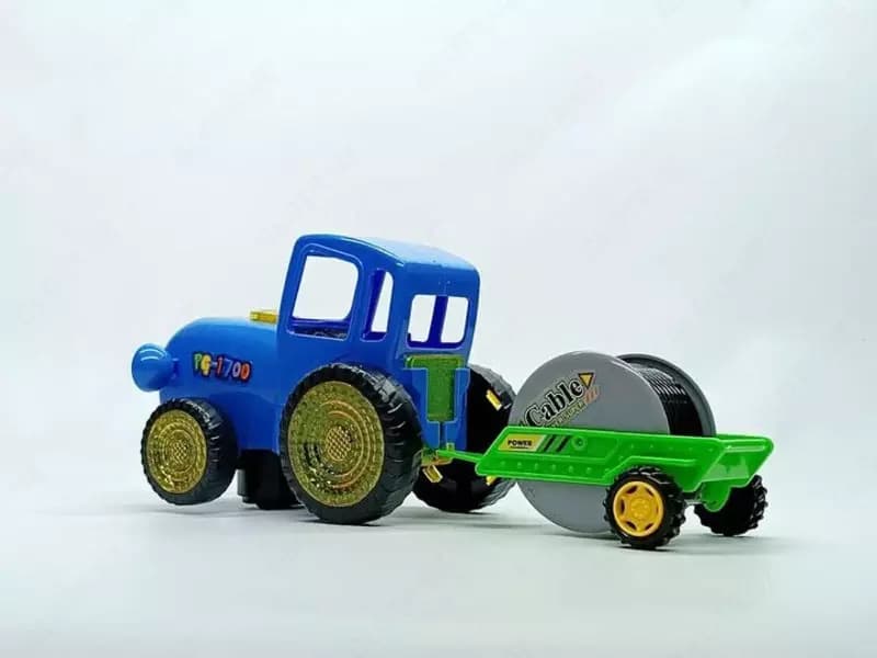 Музыкальная игрушка ”Синий трактор с прицепом катушкой” от Star toys — 6