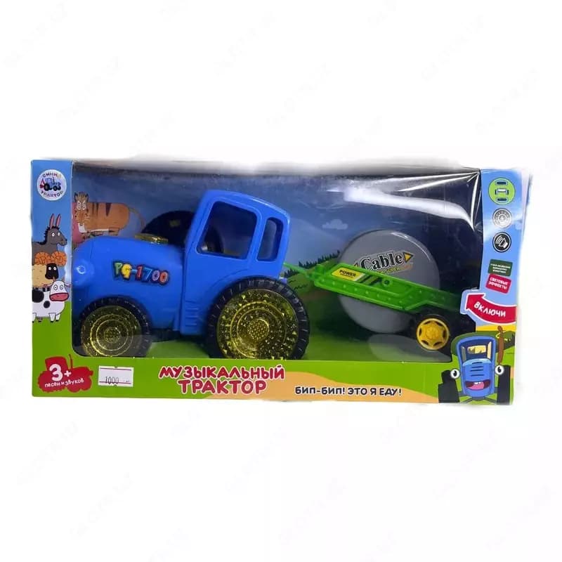 Музыкальная игрушка ”Синий трактор с прицепом катушкой” от Star toys — 7