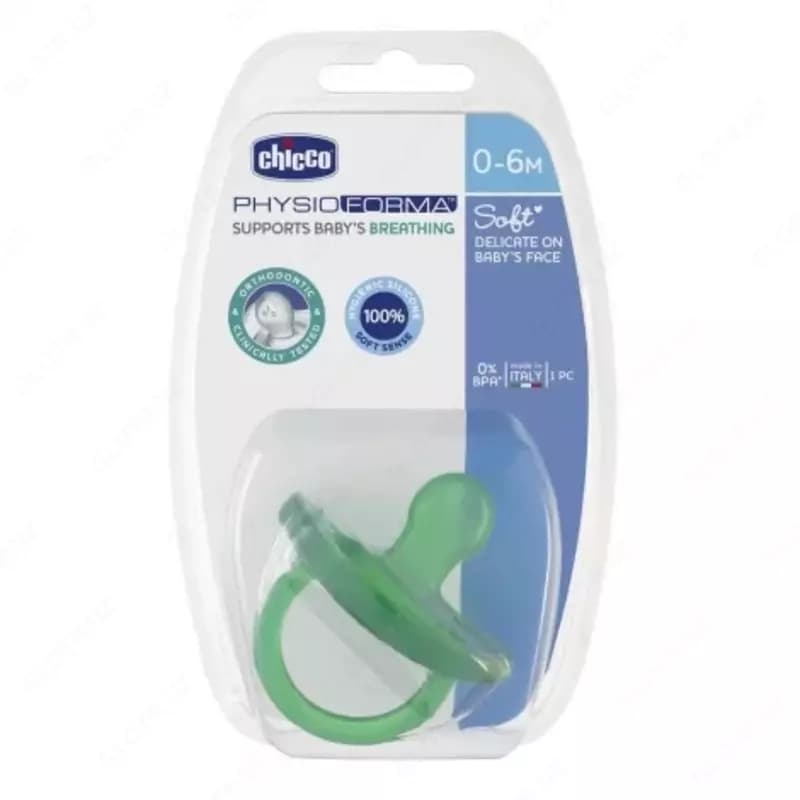 Соска-пустышка PHYSIOFORMA LUXE SIL, SOOTHER 2-6m 1PCS, GREEN, арт.CH73011-37 — 1