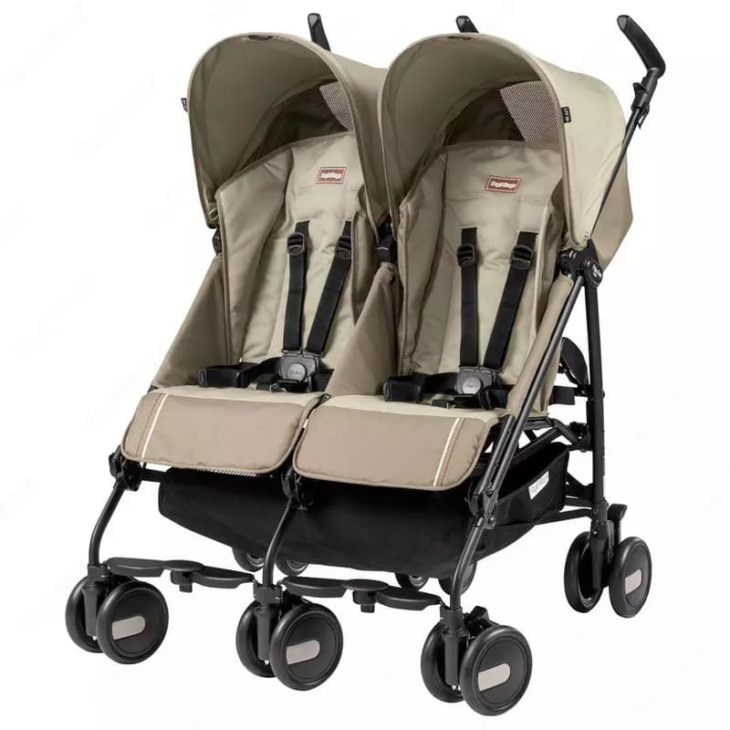 Коляска для двойни Peg-Perego Pliko Mini Twin Classico бежевая — 1