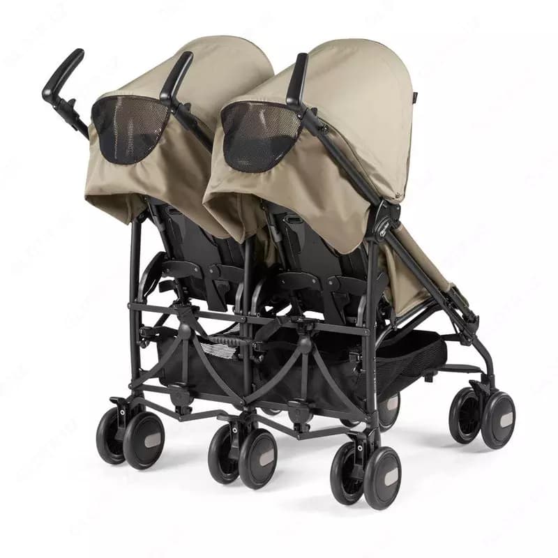Коляска для двойни Peg-Perego Pliko Mini Twin Classico бежевая — 3