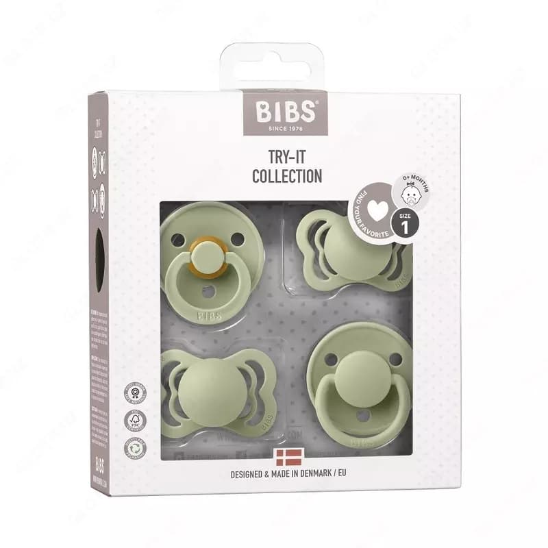 Набор BIBS Try-It Collection Colour Sage 0-6 мес — 1