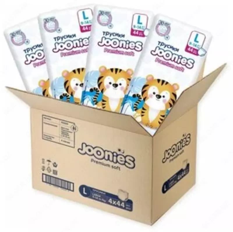 Joonies трусики Premium Soft L 9-14 кг, 44 шт., 4 уп. — 1