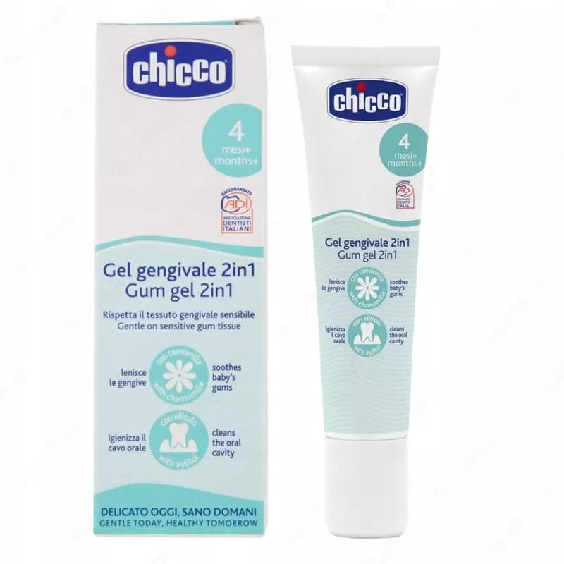 Chicco многофункциональный гель для прорезывания зубов 2 в 1 30 мл c 4 мес — 1