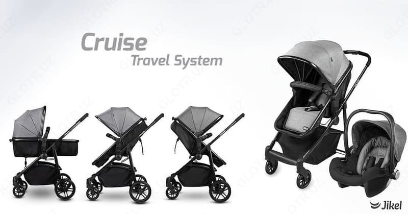 Детская коляска Jikel Baby Cruise Travel System с автолюлькой переноской 2в1 (от 0 до 3 лет) — 5