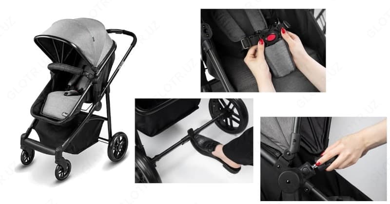 Детская коляска Jikel Baby Cruise Travel System с автолюлькой переноской 2в1 (от 0 до 3 лет) — 7