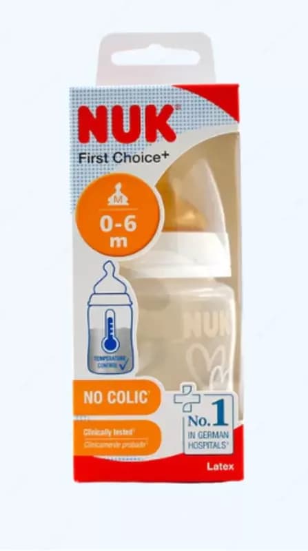 Nuk Бутылка FC+ Temp с латексной соской, 150 мл, белая — 1