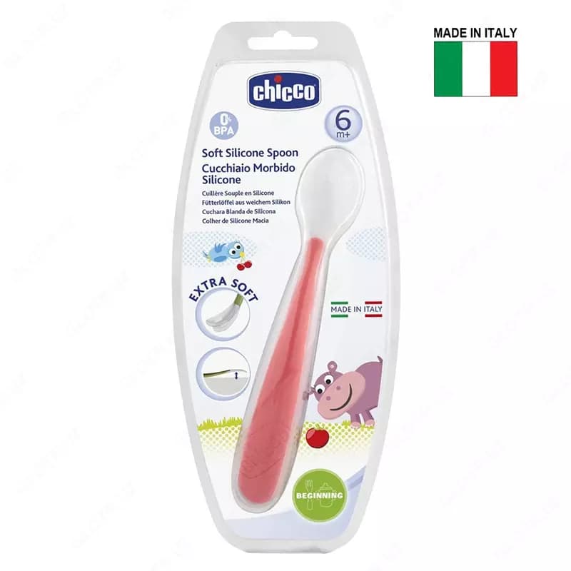 Детская ложечка SOFT SILICON SPOON 6m+ RED, арт.CH068287 — 2