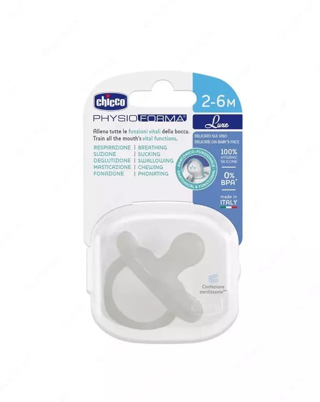 Соска-пустышка PHYSIOFORMA LUXE SIL, SOOTHER 2-6m 1PCS, GRAY, арт.CH73011-37 — 2