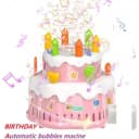 Автоматическая машина KULARIWORLD для пускания мыльных пузырей на торт ко дню рождения (розовый)