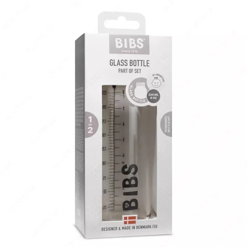 СТЕКЛЯННАЯ БУТЫЛОЧКА ДЛЯ КОРМЛЕНИЯ BIBS 225МЛ — 1