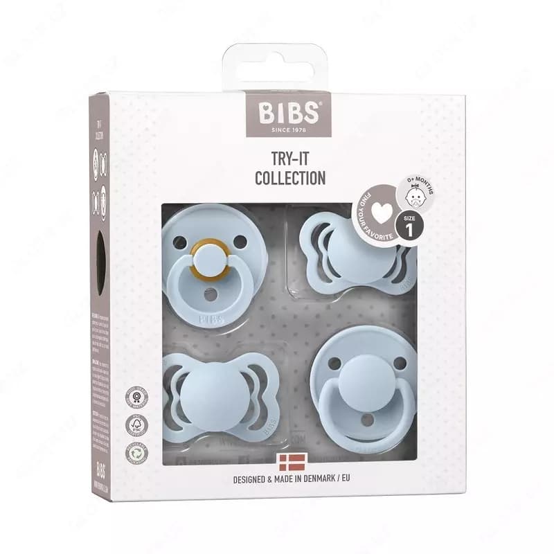 Набор BIBS Try-It Collection Colour Baby Blue 0-6 мес — 1