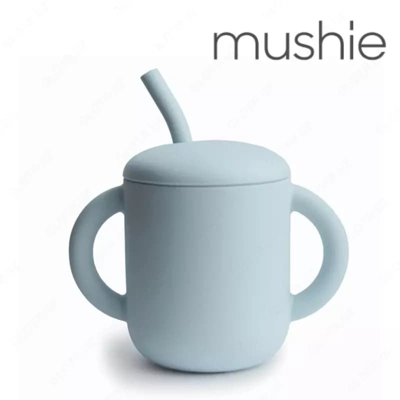 Mushie поильник. Мини кружка + трубочка Natural, 175 мл — 1