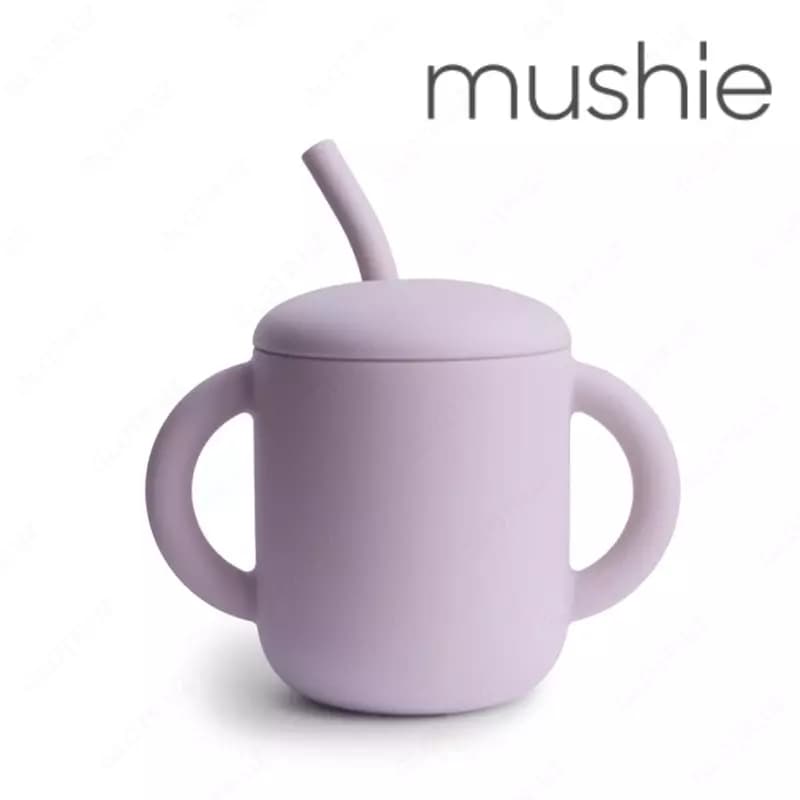 Mushie поильник. Мини кружка + трубочка Natural, 175 мл — 1