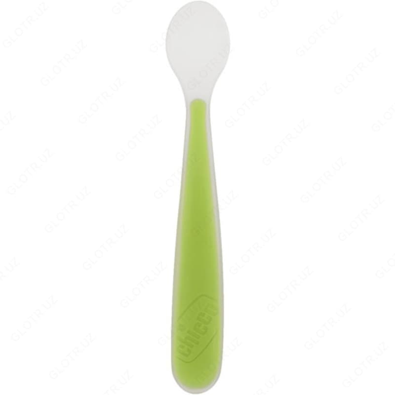 ПОСУДА ДЛЯ ДЕТЕЙ CHICCO SOFT SILICONE SPOON 6M+ GREEN — 1