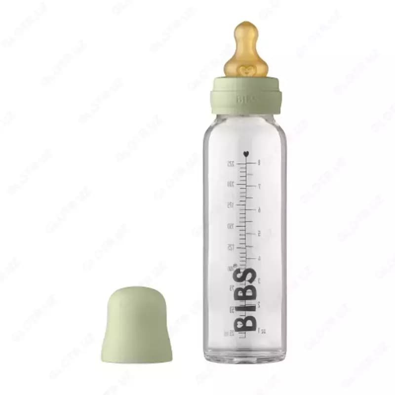 Бутылочка для кормления в наборе 225 мл BIBS Baby Glass Bottle Sage — 1