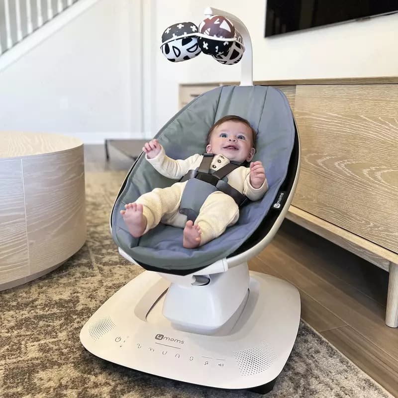 Детская Электронная люлька шезлонг 4moms mamaRoo New Multi-Motion Slate Blue — 3
