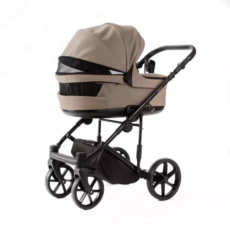 Детская коляска 2-в-1 "Adamex" Locco Light Deluxe LL-SA9 (Польша) Темно/Бежевая/черная — 4