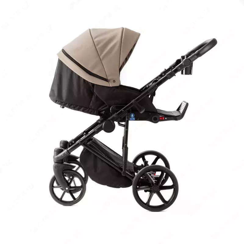 Детская коляска 2-в-1 "Adamex" Locco Light Deluxe LL-SA9 (Польша) Темно/Бежевая/черная — 7