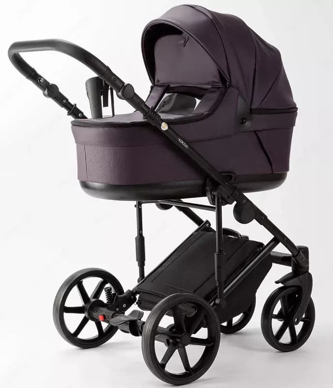 Детская коляска 2-в-1 "Adamex" Locco Light Deluxe LL-SA34 (Польша) Сиреневая/черная — 2