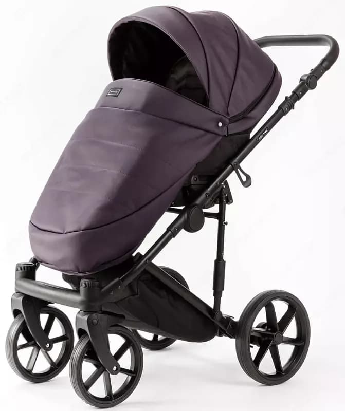 Детская коляска 2-в-1 "Adamex" Locco Light Deluxe LL-SA34 (Польша) Сиреневая/черная — 4