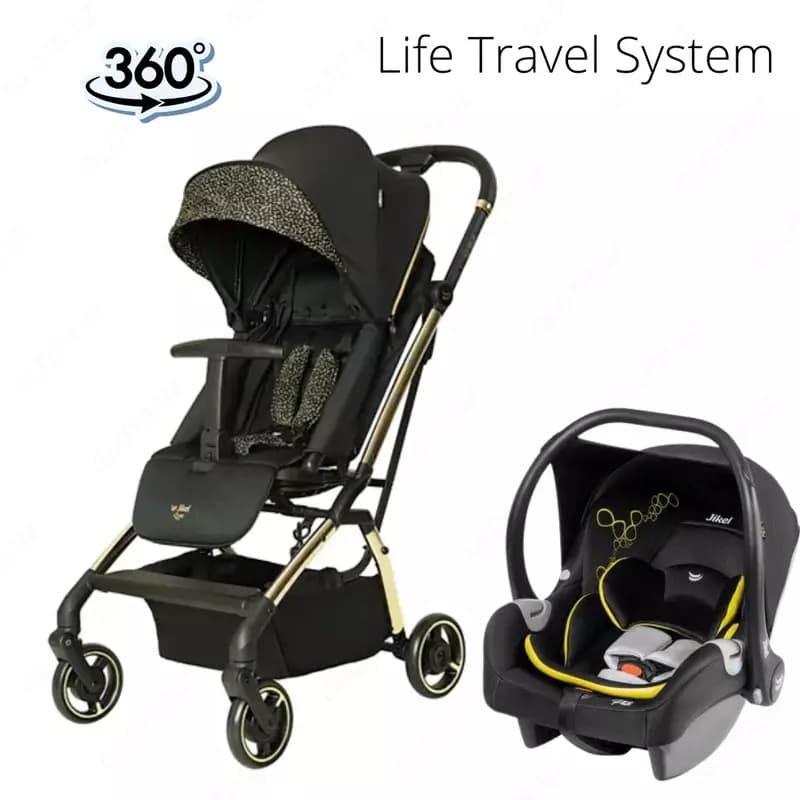 Компактная коляска Life 360 ° 2 в 1 на золотой раме от Jikel (Франция) — 1