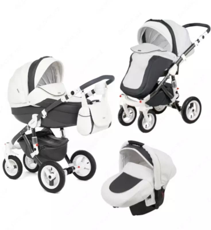 Коляска ADAMEX BARLETTA Carbon Leatherette 🇵🇱(Польша) 3 в 1 — 1