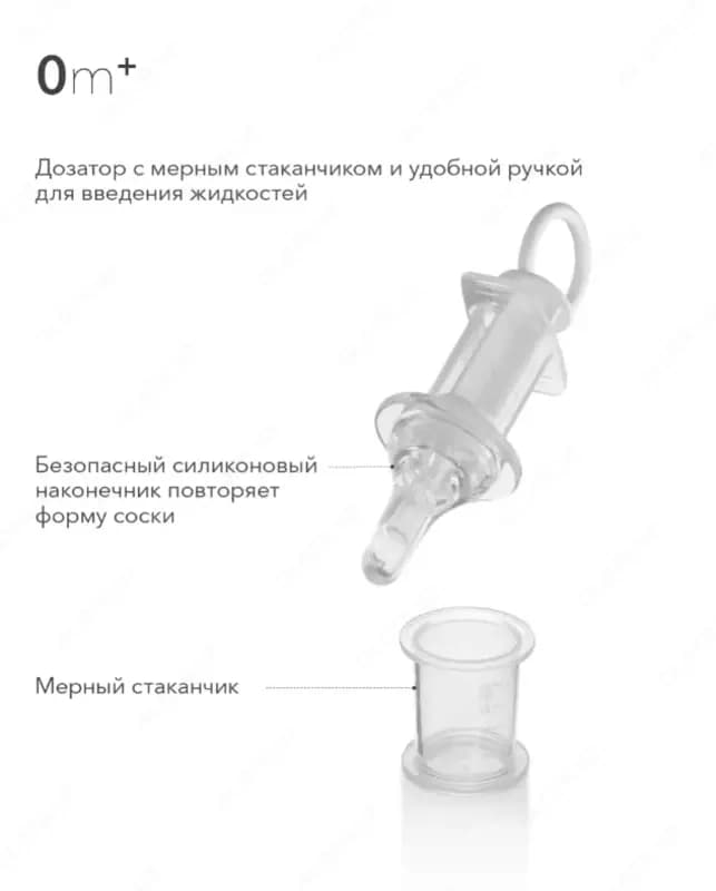 🧪Дозатор для лекарств с мерным стаканчиком-колпачком и силиконовым наконечником/для сиропа Happy baby (Великобритания) — 4