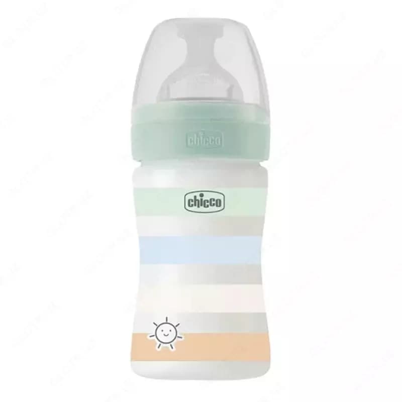 Бутылочка для кормления Well-Being Plastic Feeding Bottle 150ml SLOWFLOW 0м+ SIL, GREEN, арт.CH28611-21 — 1