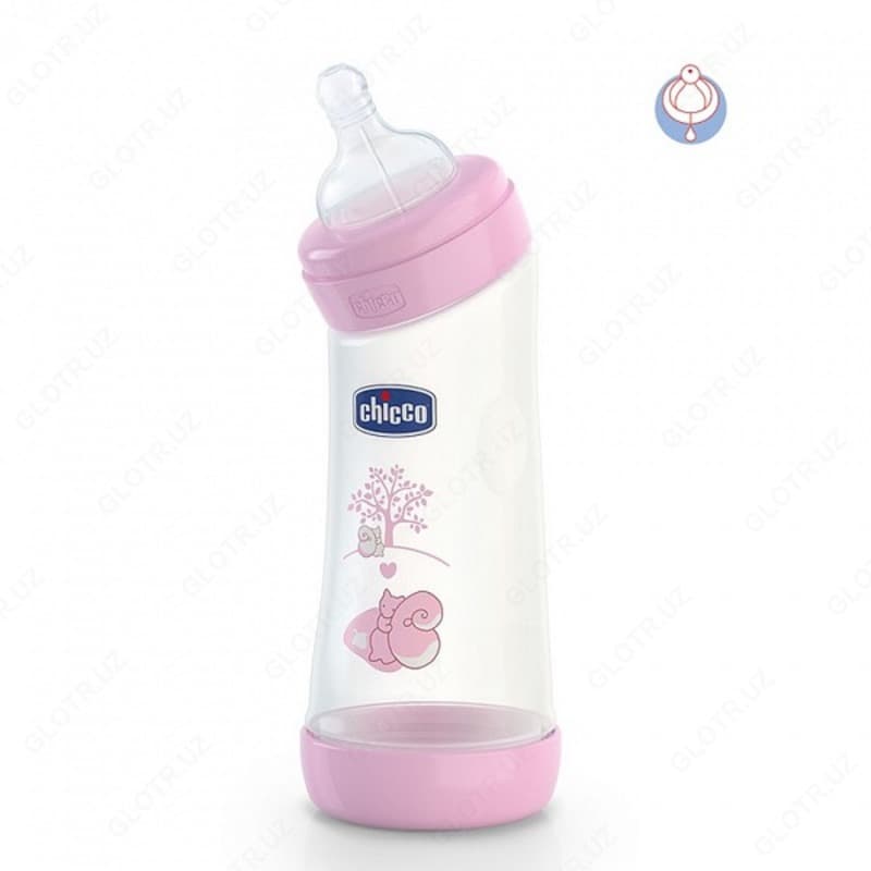 БУТЫЛКА ДЛЯ КОРМЛЕНИЯ CHICCO WELLB FEEDB. ANGLED PP GRL 250ML REG SIL — 1
