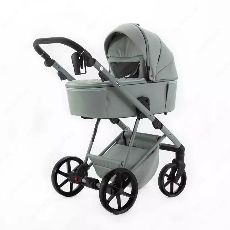 Детская коляска 2 в 1 ”Adamex” Delta Nature 8 MINT, +0 мес., сумка для мамы — 3