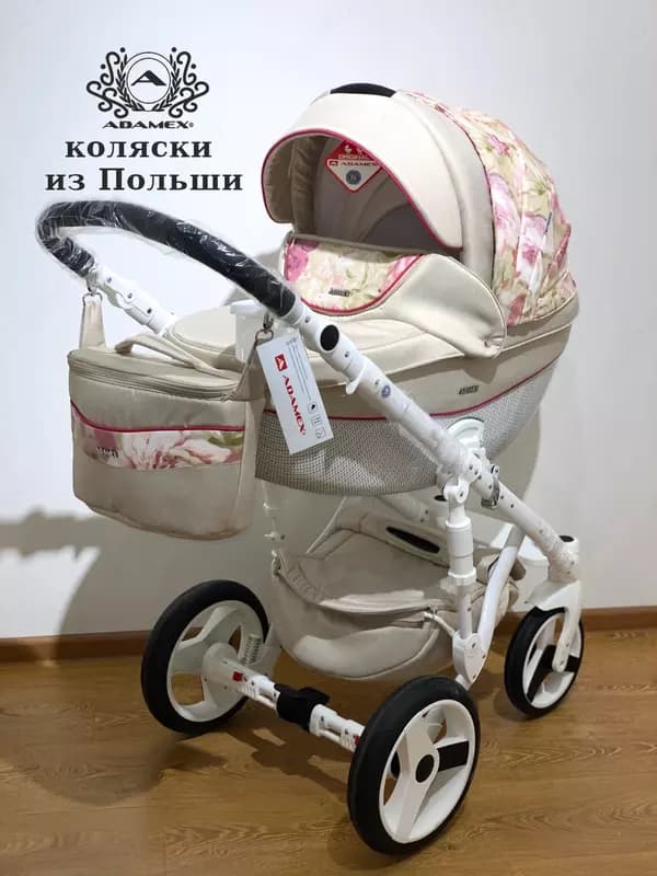 Коляска Adamex MONTE CARBON🇵🇱 3 в 1 (Польша) Эко кожа — 3