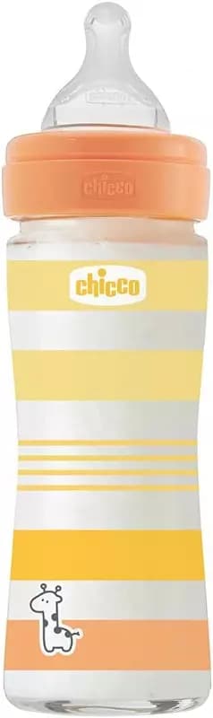 Бутылочка для кормления Well-Being GLASS Feeding Bottle 240ml SLOWFLOW 0м+ SIL, YELLOW, арт.CH28721-31 — 3