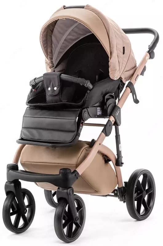 Детская коляска 2-в-1 "Adamex" ALFA NATURE Camel (Польша) Темно/бежевая — 2