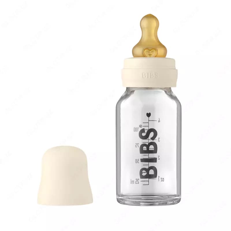Бутылочка для кормления в наборе 110 мл BIBS Baby Glass Bottle Ivory — 1