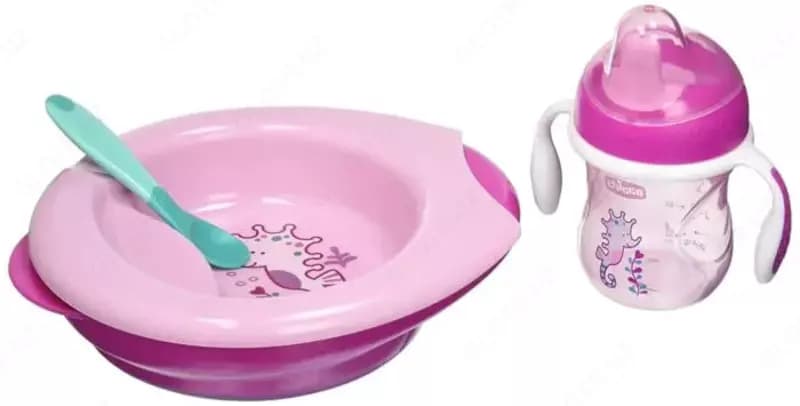 Набор столовых приборов для детей ”CHICCO” 6м+, 4 предмета (Pink) — 2