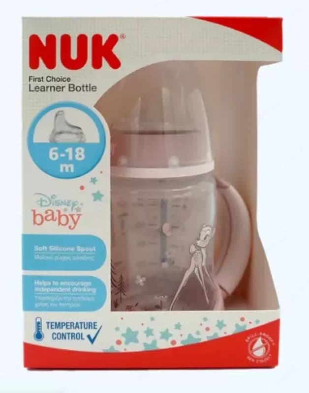 Nuk Бутылочка обучающая Temp с силиконовой соской Disney Bambi, 6-18 мес, 150 мл — 1