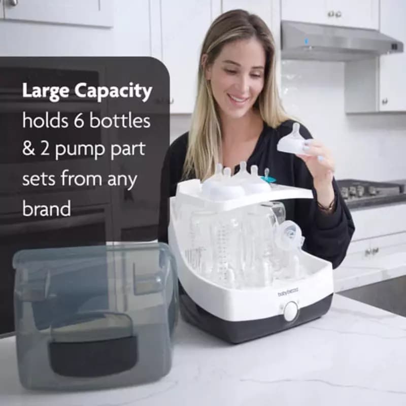 Сверхбыстрый стерилизатор и сушилка для детских бутылочек "Baby Brezza" 10 мин. (Арт. - BRZ0083) Черный/белый — 2