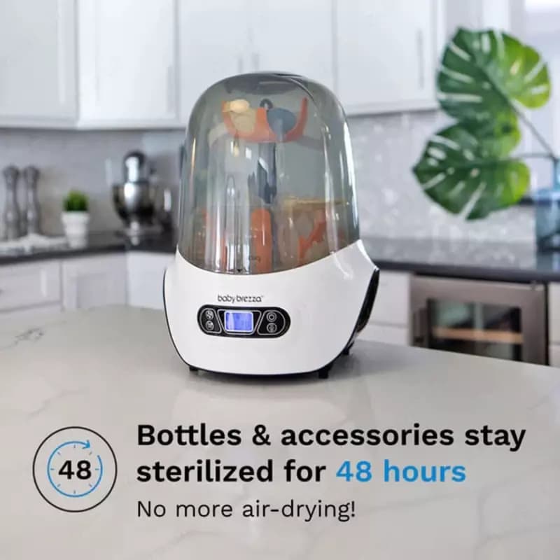 Стерилизатор и сушилка (паровая) для детских бутылочек "Baby Brezza" одношаговый (Арт. - BRZ0098) Белый — 3