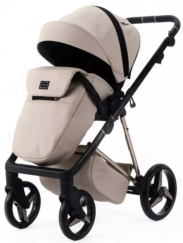 Детская коляска 2 в 1 "Adamex" Quantum Superstar Deluxe Q-STAR155-K (Польша) Бежевая — 3