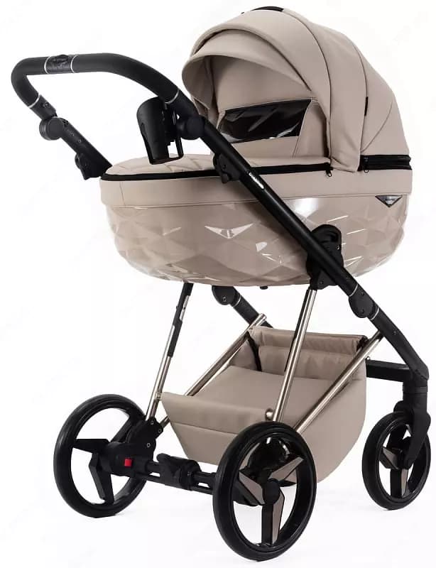 Детская коляска 2 в 1 "Adamex" Quantum Superstar Deluxe Q-STAR155-K (Польша) Бежевая — 6