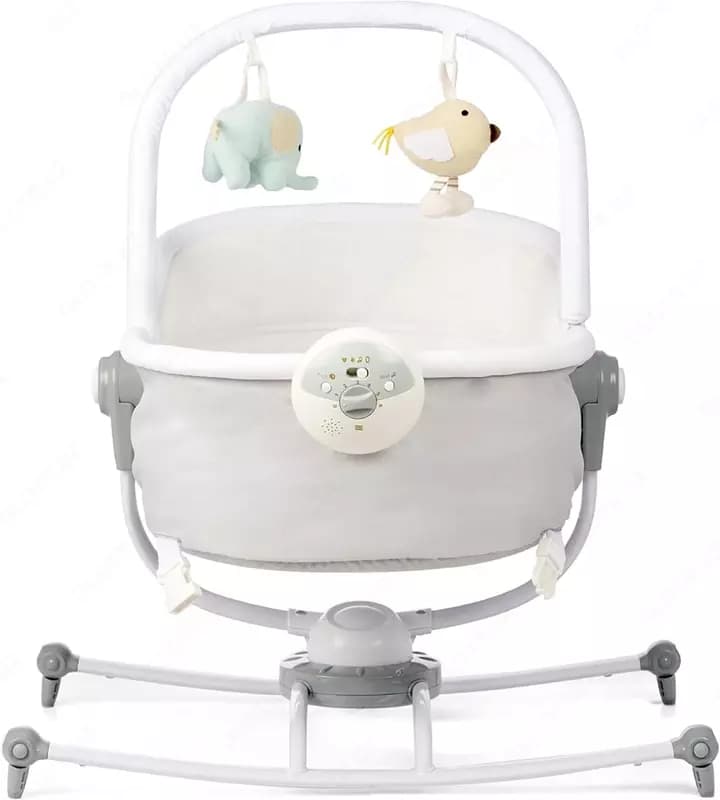 Люлька-качалка 2 в 1 ”Jikel” Minos JK805551-90, Nexus Electric Swing & Rocker (Франция) Серая — 2