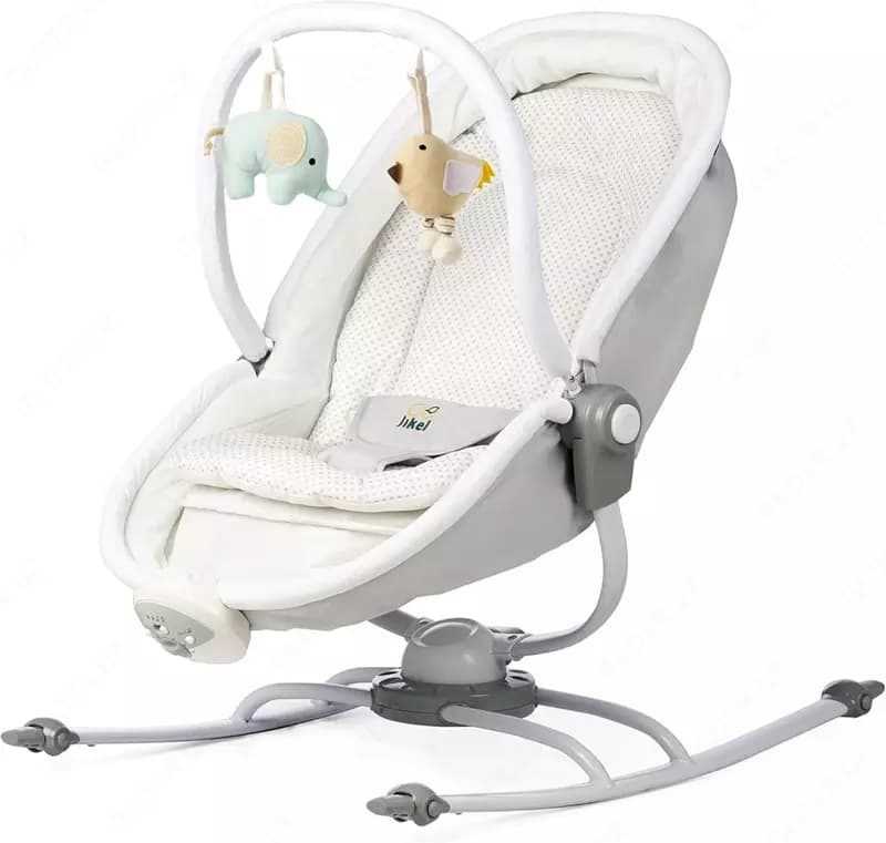 Люлька-качалка 2 в 1 ”Jikel” Minos JK805551-90, Nexus Electric Swing & Rocker (Франция) Серая — 3