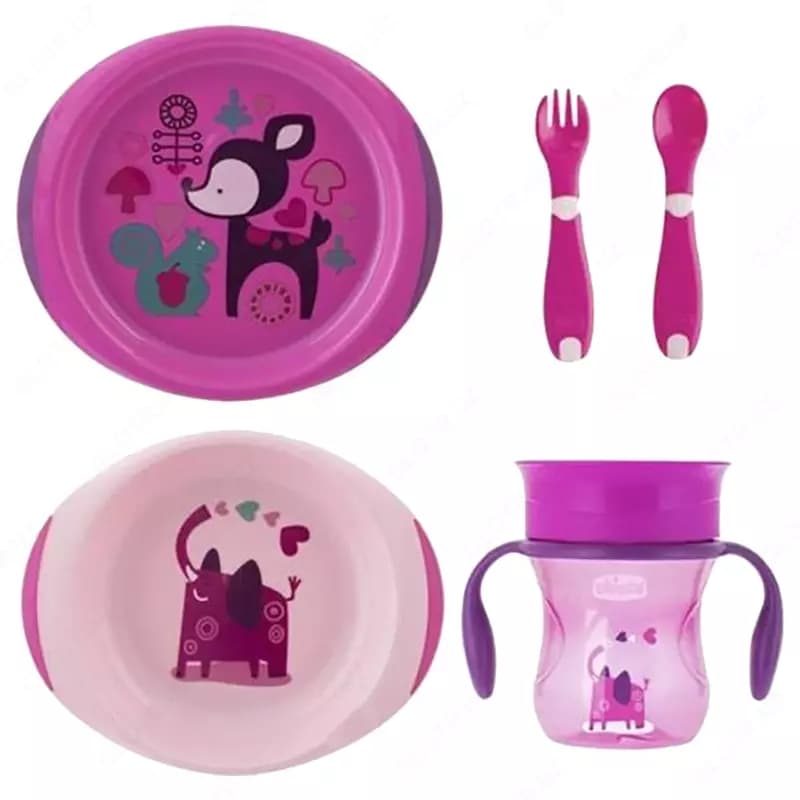 Набор для кормления ребенка CHICCO WEANING SET 12m+ GIRL, арт. CH16201-10 — 1