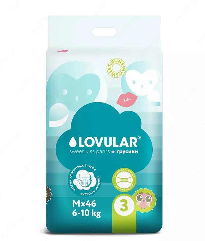 Трусики-подгузники Lovular SWEET KISS M (6-10 кг) 46 шт — 1