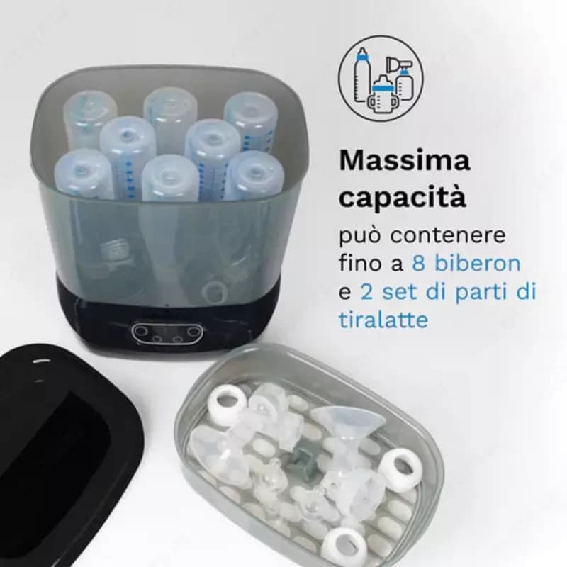 Стерилизатор и сушилка (паровая) для детских бутылочек "Baby Brezza" One Step Advanced (Арт. - BRZ0172) Черный — 2