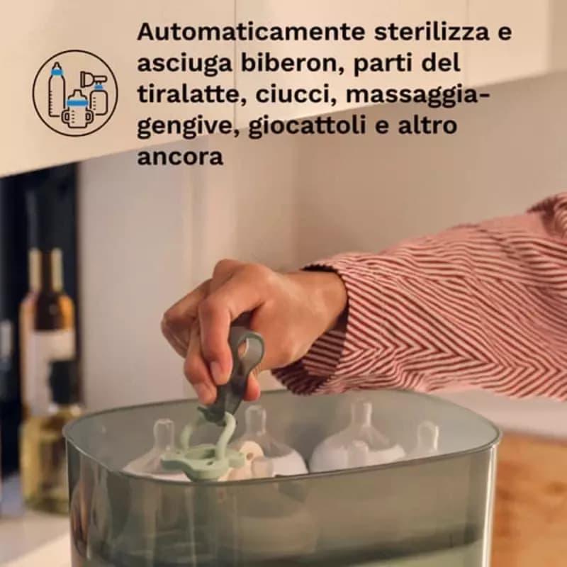 Стерилизатор и сушилка (паровая) для детских бутылочек "Baby Brezza" One Step Advanced (Арт. - BRZ0172) Черный — 4
